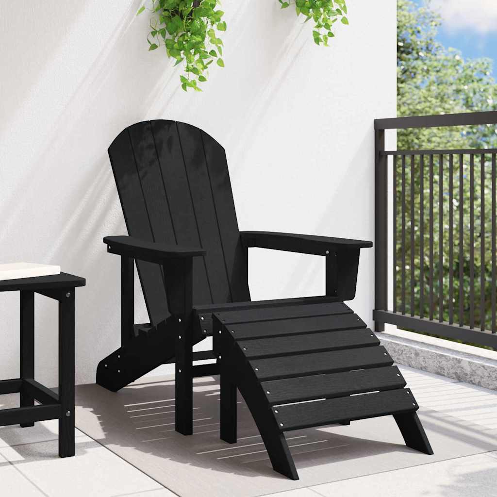 Καρέκλα Adirondack Μαύρο 82 x 74 x 92 εκ. HDPE - Pakobazaar