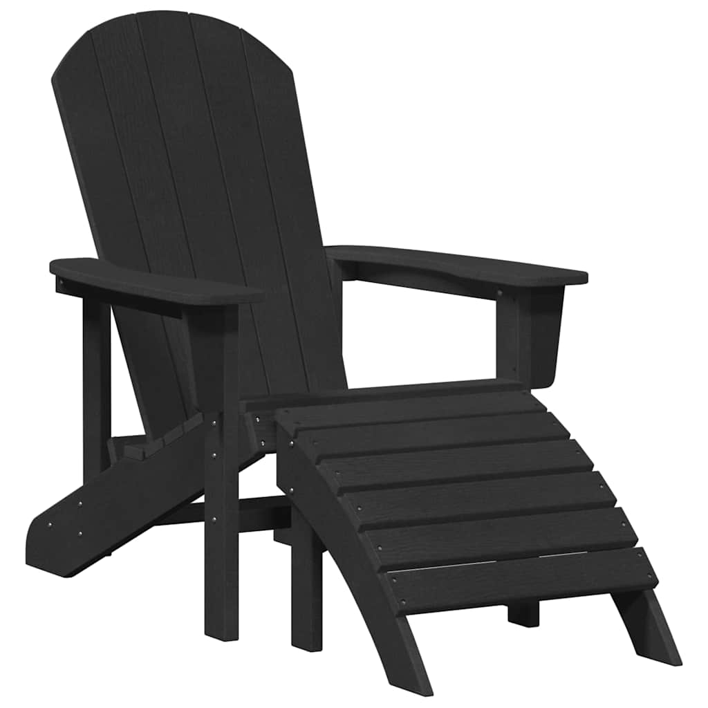 Καρέκλα Adirondack Μαύρο 82 x 74 x 92 εκ. HDPE - Pakobazaar