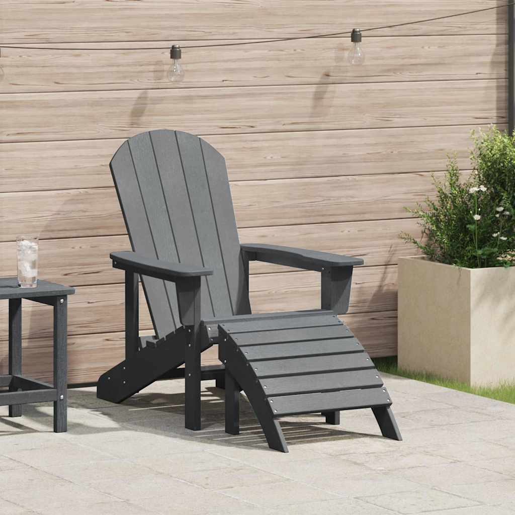 Καρέκλα Adirondack Ανοιχτό γκρι 82 x 74 x 92 εκ. HDPE - Pakobazaar