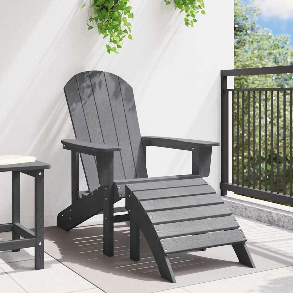 Καρέκλα Adirondack Ανοιχτό γκρι 82 x 74 x 92 εκ. HDPE - Pakobazaar