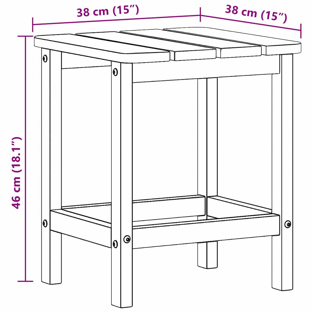 Τραπεζάκι Πλευράς Ανοιχτό γκρι 38 x 38 x 46 εκ. Πολυαιθυλένιο - Pakobazaar