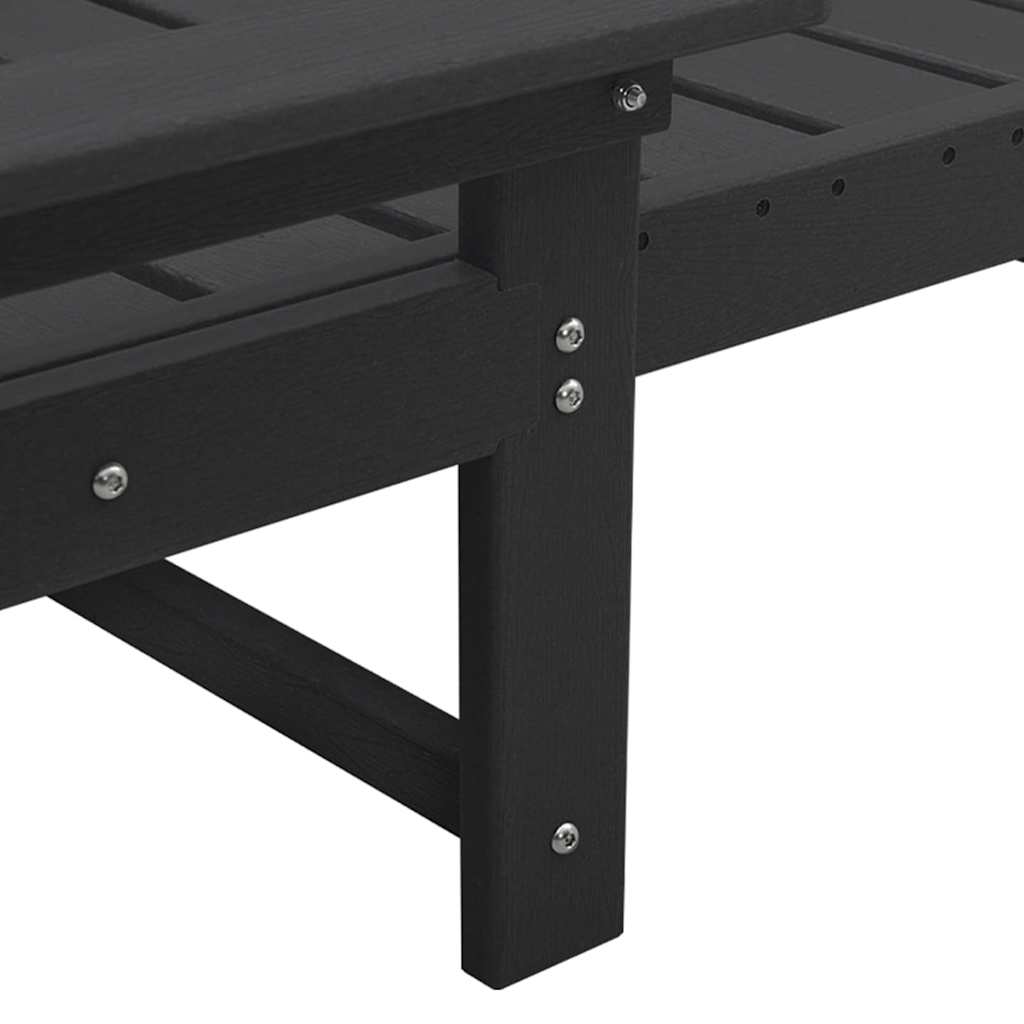 Ξαπλώστρα Μαύρο 195,5 x 53 x 98,5 εκ HDPE