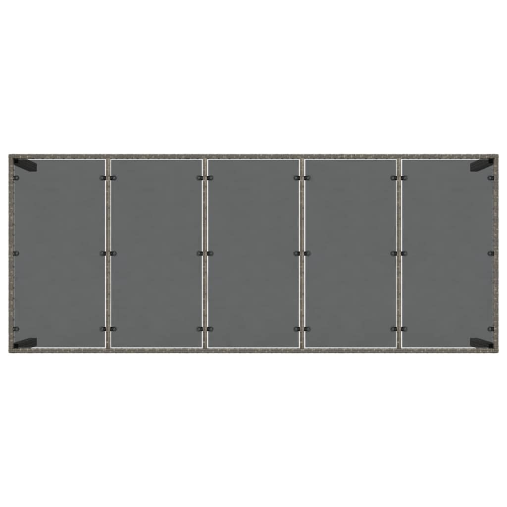 Σέτ φαγητού για κήπο 9 pcs Γκρι συνθετικό ρατάν - Pakobazaar