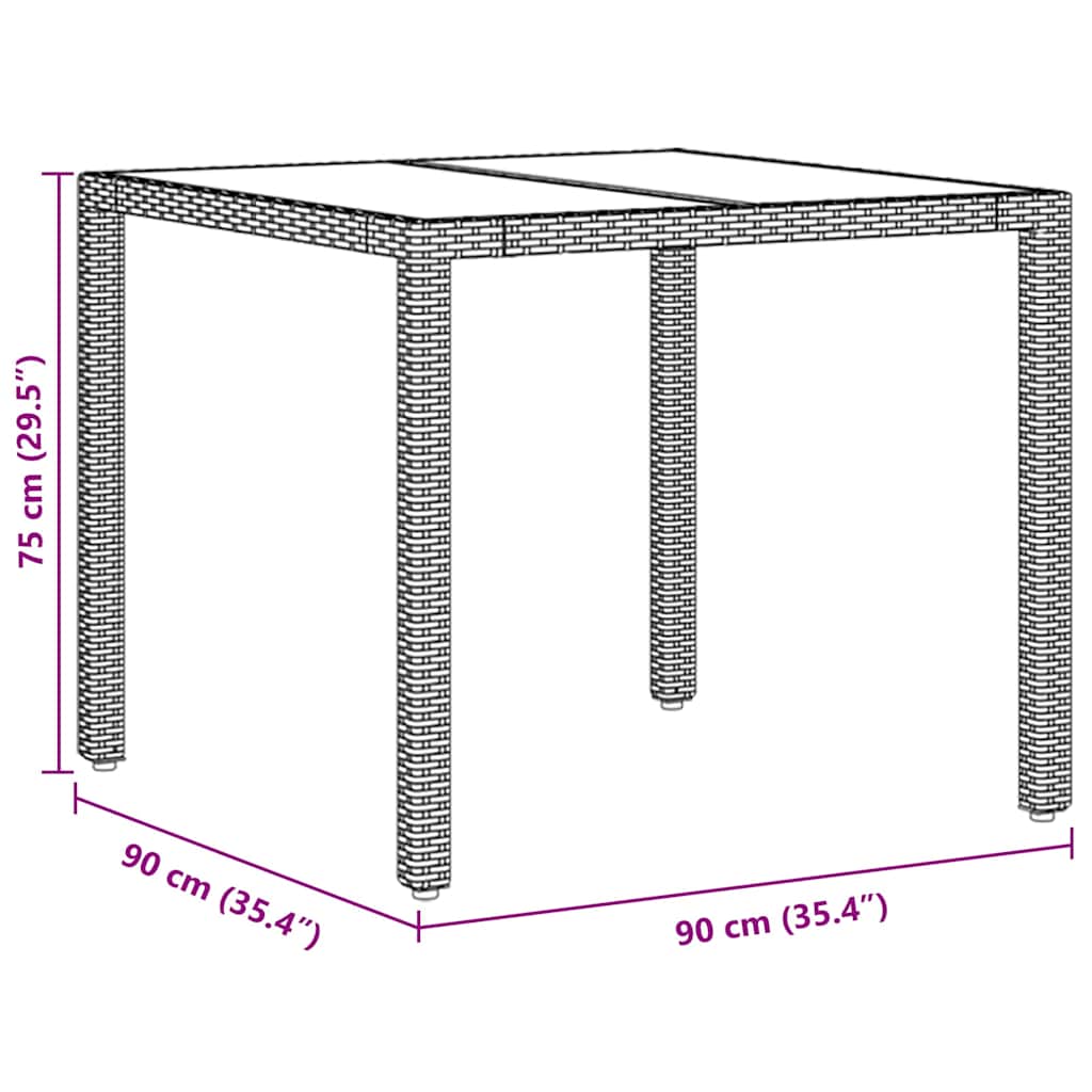 Σέτ φαγητού για κήπο 5 pcs Μπεζ συνθετικό ρατάν - Pakobazaar