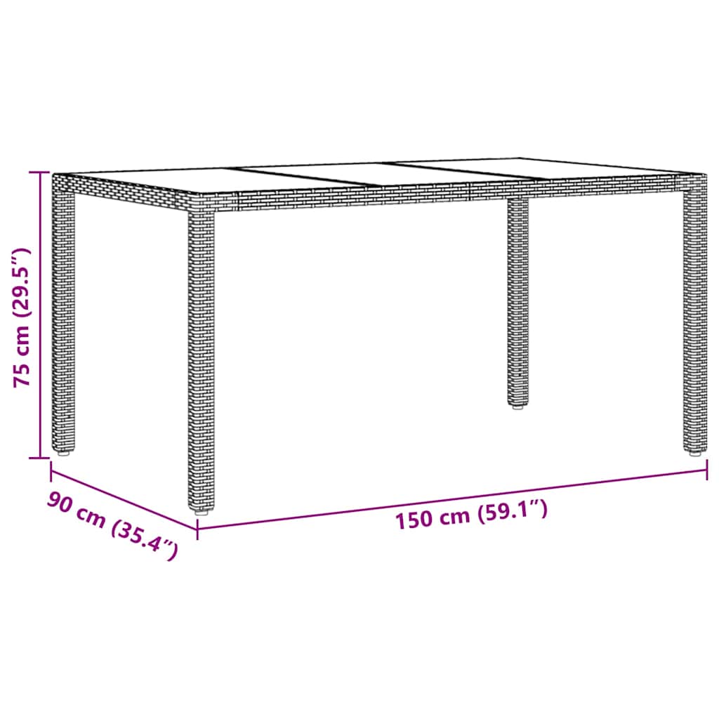 Σέτ φαγητού για κήπο 5 pcs Μπεζ συνθετικό ρατάν