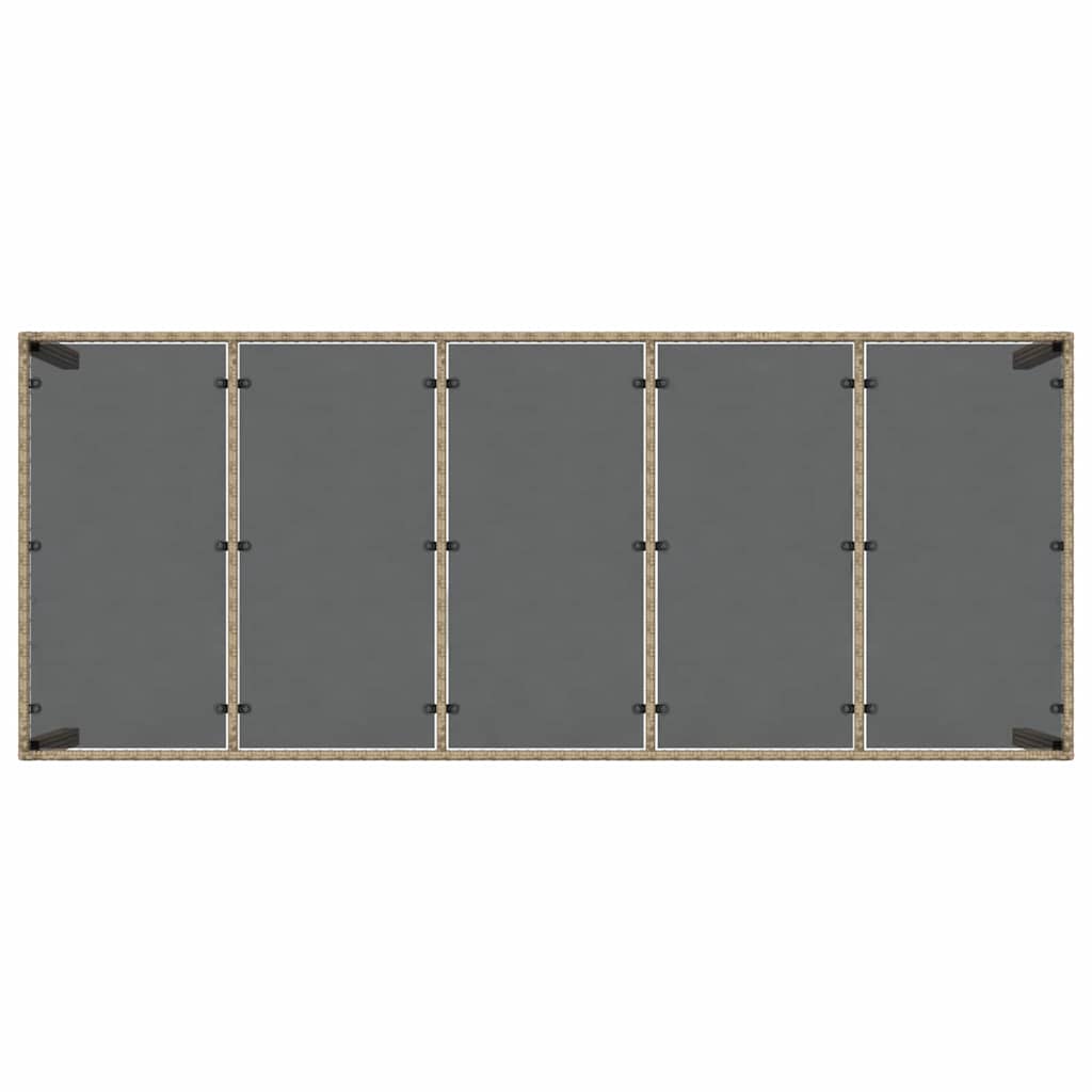 Σέτ φαγητού για κήπο 9 pcs Μπεζ συνθετικό ρατάν - Pakobazaar