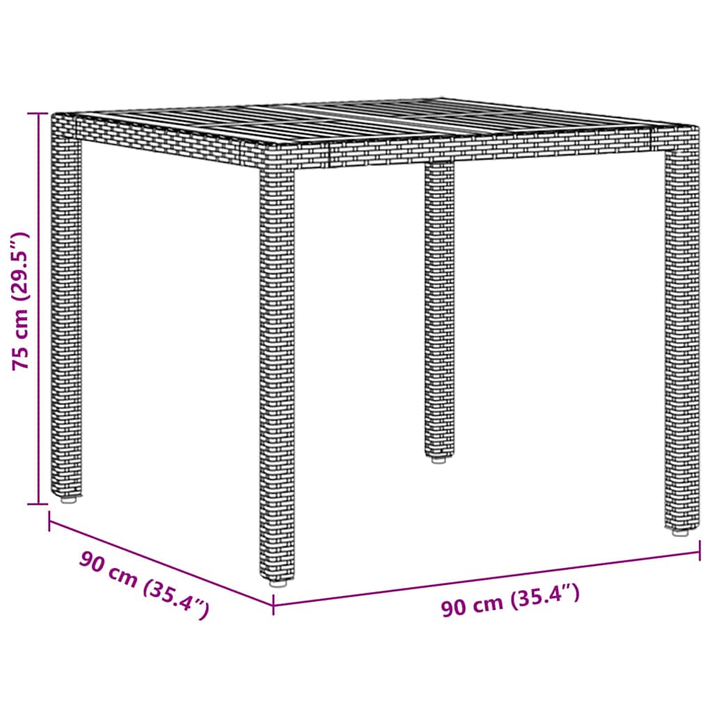 Σέτ φαγητού για κήπο 5 pcs Γκρι συνθετικό ρατάν - Pakobazaar