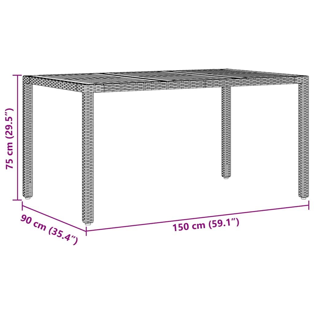 Σέτ φαγητού για κήπο 5 pcs Μπεζ συνθετικό ρατάν