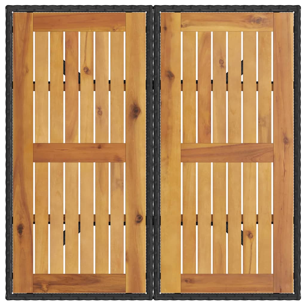 Σέτ φαγητού για κήπο 3 pcs Μαύρο συνθετικό ρατάν - Pakobazaar