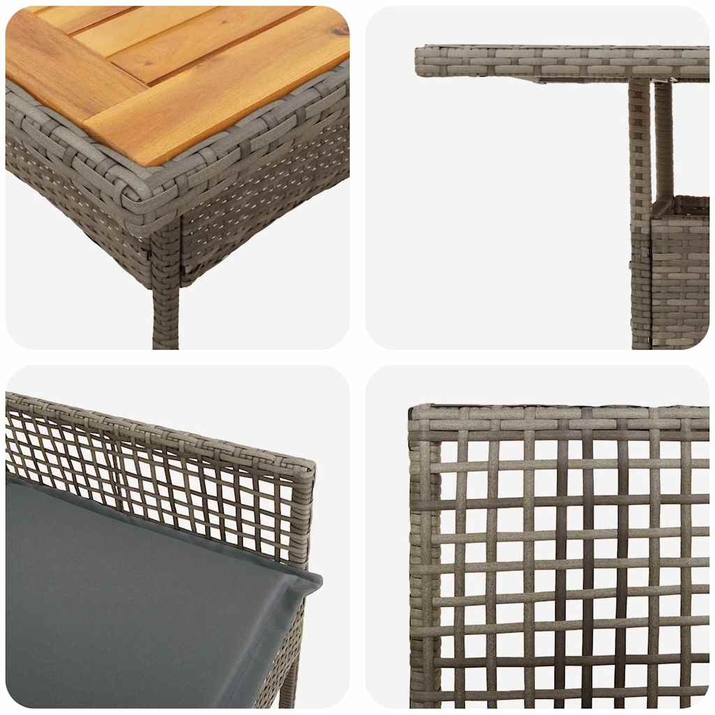 Σέτ φαγητού για κήπο 5 pcs Γκρι συνθετικό ρατάν - Pakobazaar