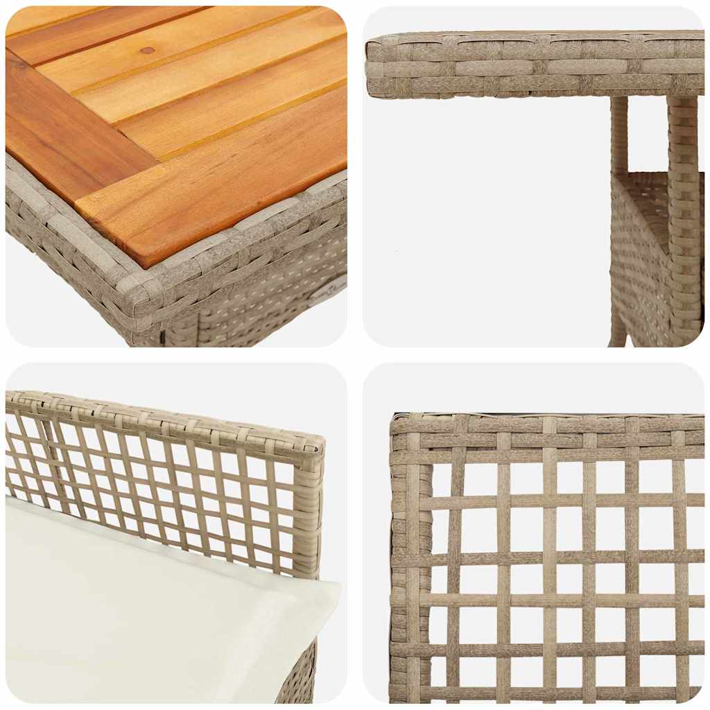 Σέτ φαγητού για κήπο 3 pcs Μπεζ συνθετικό ρατάν