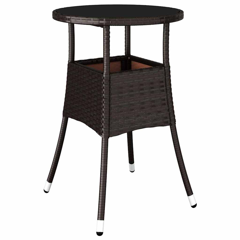 Σέτ φαγητού για κήπο 3 pcs Καφέ συνθετικό ρατάν