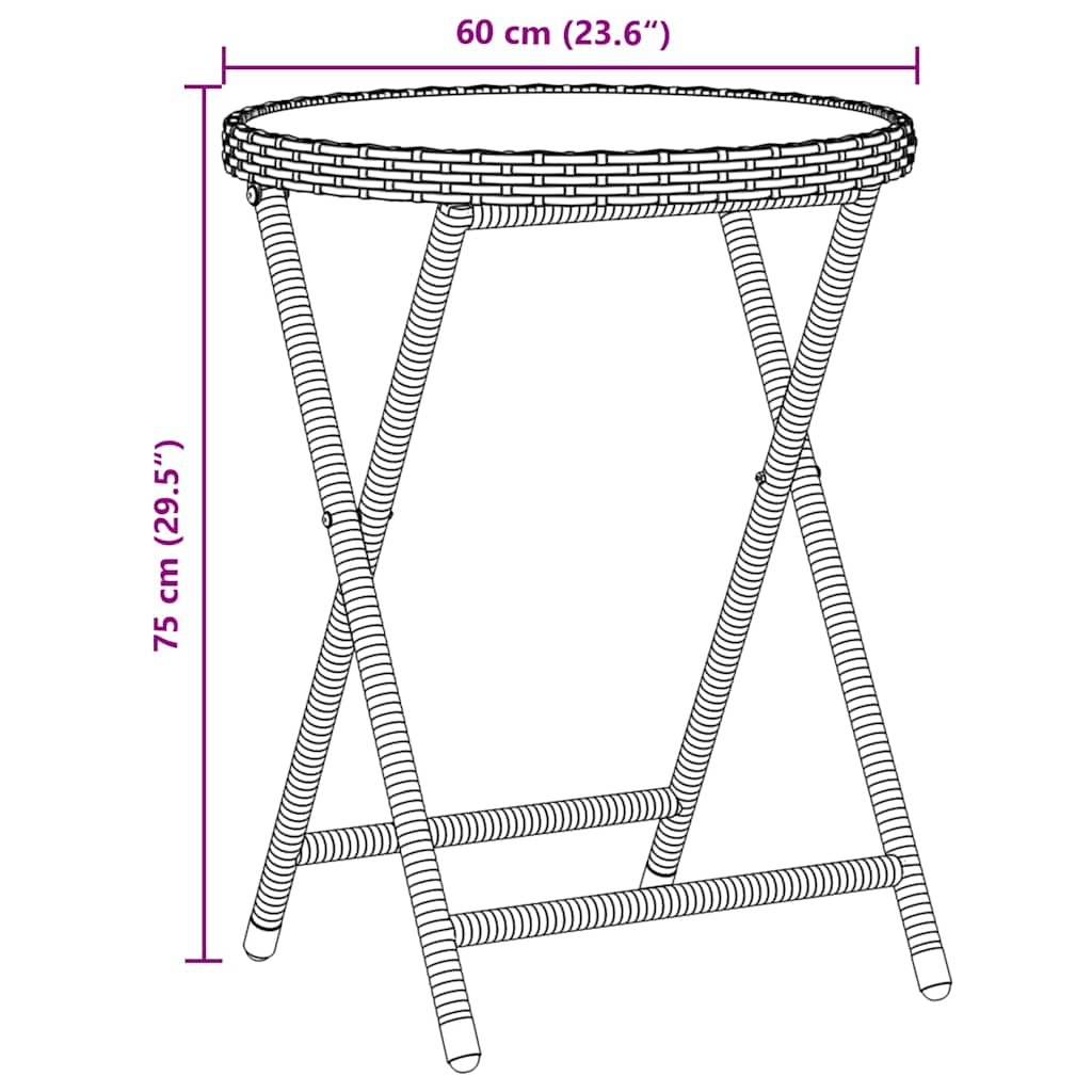 Σετ Μπιστρό Κήπου 3 pcs Γκρι συνθετικό ρατάν