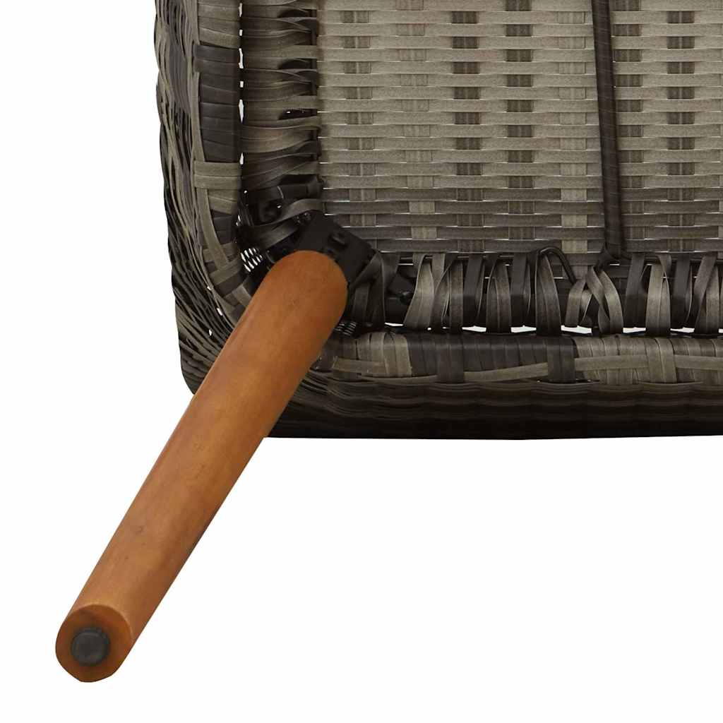 Καρέκλα Κήπου 2 pcs Γκρι 62.5 x 55 x 82 εκ συνθετικό ρατάν - Pakobazaar