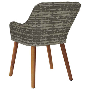 Καρέκλα Κήπου 2 pcs Γκρι 62.5 x 55 x 82 εκ συνθετικό ρατάν - Pakobazaar