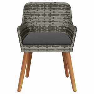 Καρέκλα Κήπου 2 pcs Γκρι 62.5 x 55 x 82 εκ συνθετικό ρατάν - Pakobazaar