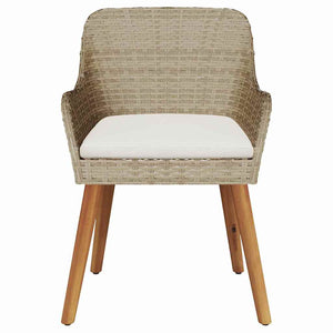 Καρέκλα Κήπου 2 pcs Μπεζ 62.5 x 55 x 82 εκ συνθετικό ρατάν - Pakobazaar