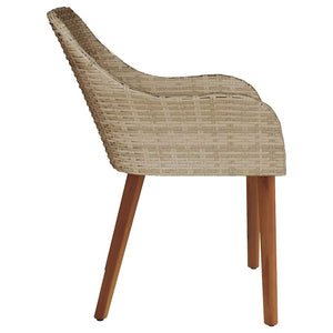 Καρέκλα Κήπου 2 pcs Μπεζ 62.5 x 55 x 82 εκ συνθετικό ρατάν - Pakobazaar
