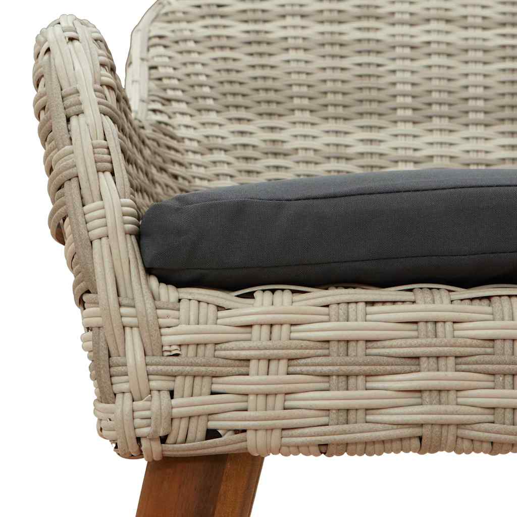 Καρέκλα Κήπου με μαξιλάρι 2 pcs Ανοιχτό γκρι 62.5 x 55 x 82 εκ - Pakobazaar