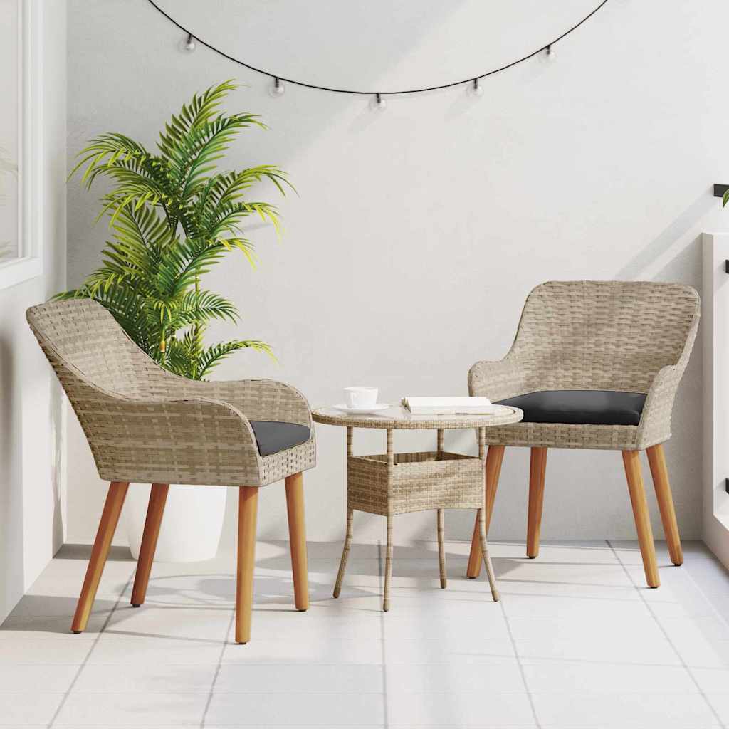 Καρέκλα Κήπου με μαξιλάρι 2 pcs Ανοιχτό γκρι 62.5 x 55 x 82 εκ - Pakobazaar