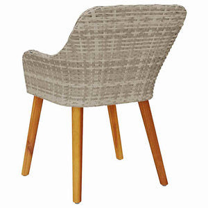 Καρέκλα Κήπου με μαξιλάρι 2 pcs Ανοιχτό γκρι 62.5 x 55 x 82 εκ - Pakobazaar