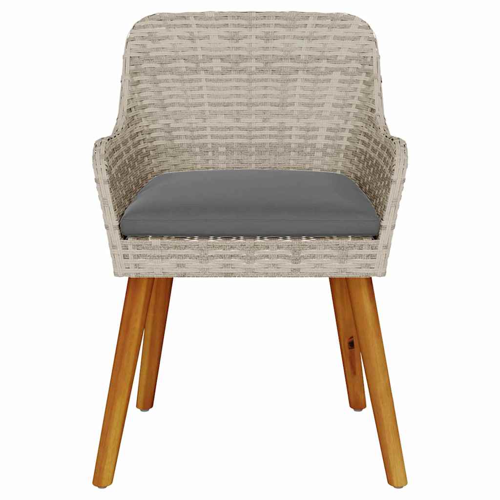 Καρέκλα Κήπου με μαξιλάρι 2 pcs Ανοιχτό γκρι 62.5 x 55 x 82 εκ - Pakobazaar