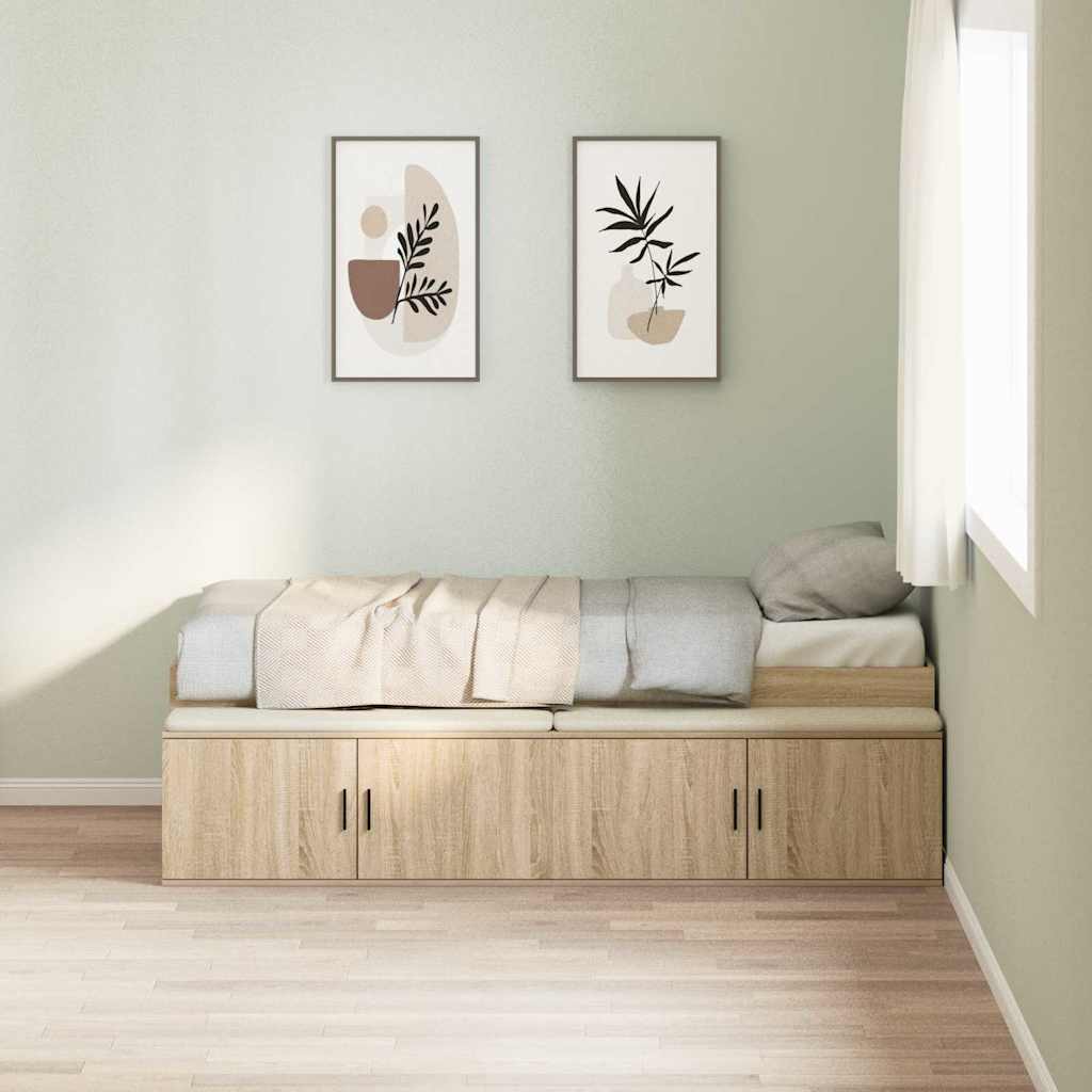 Σκελετός Κρεβατιού Δρύς Sonoma 100 x 200 cm Επεξεργασμένο Ξύλο