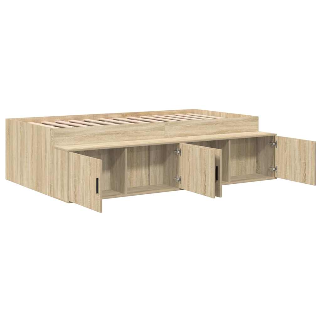 Σκελετός Κρεβατιού Δρύς Sonoma 90 x 200 cm Επεξεργασμένο ξύλο