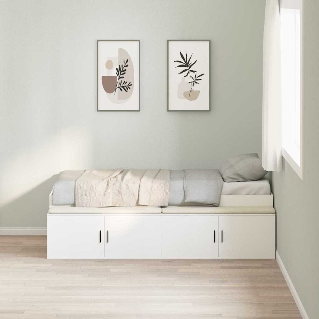 Σκελετός Κρεβατιού Λευκό 90 x 190 cm Επεξεργασμένο ξύλο - Pakobazaar