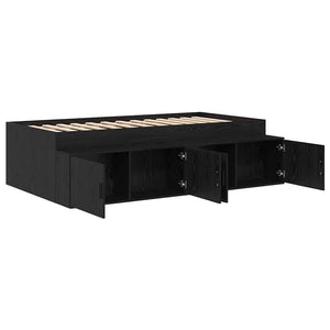 Σκελετός Κρεβατιού Μαύρη Οξυά 90 x 190 cm Επεξεργασμένο ξύλο - Pakobazaar