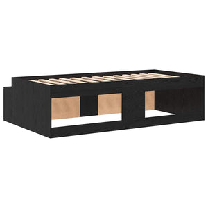 Σκελετός Κρεβατιού Μαύρη Οξυά 90 x 190 cm Επεξεργασμένο ξύλο - Pakobazaar