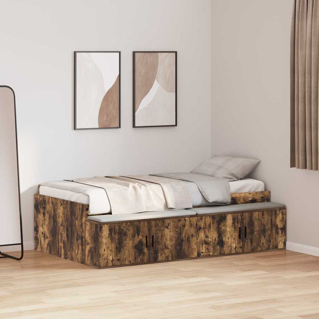Σκελετός Κρεβατιού Καπνιστό Δρύς 90 x 190 cm Επεξεργασμένο ξύλο