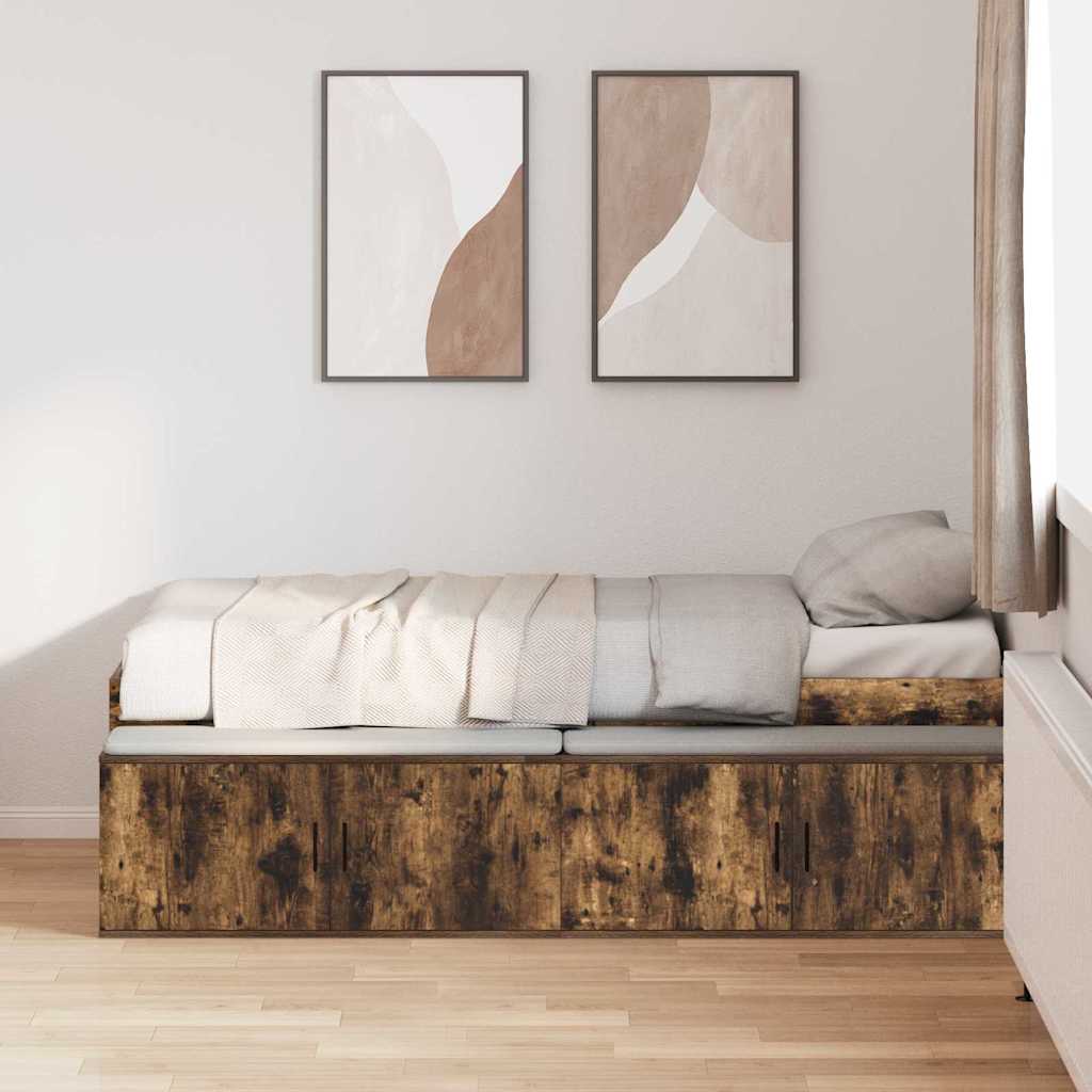 Σκελετός Κρεβατιού Καπνιστό Δρύς 90 x 190 cm Επεξεργασμένο ξύλο