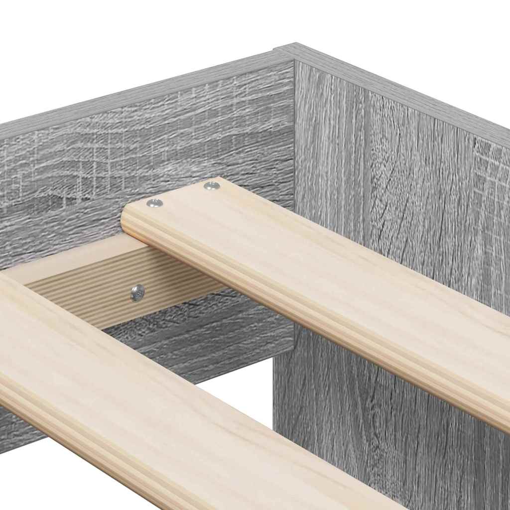 Σκελετός Κρεβατιού Γκρίζο Σονομα 90 x 190 cm Επεξεργασμένο Ξύλο - Pakobazaar