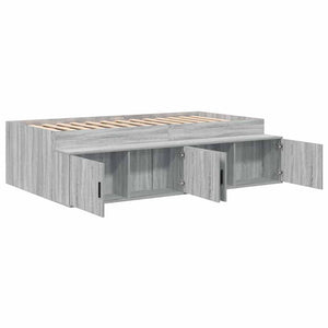 Σκελετός Κρεβατιού Γκρίζο Σονομα 90 x 190 cm Επεξεργασμένο Ξύλο - Pakobazaar