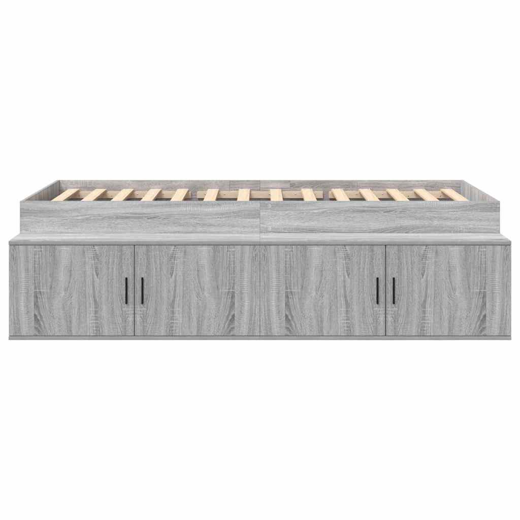 Σκελετός Κρεβατιού Γκρίζο Σονομα 90 x 190 cm Επεξεργασμένο Ξύλο - Pakobazaar