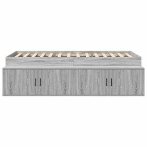 Σκελετός Κρεβατιού Γκρίζο Σονομα 90 x 190 cm Επεξεργασμένο Ξύλο - Pakobazaar