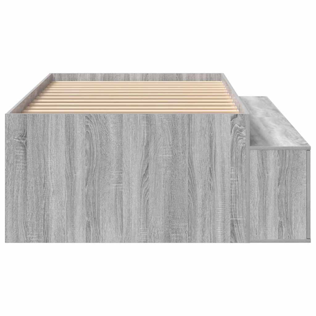 Σκελετός Κρεβατιού Γκρίζο Σονομα 90 x 190 cm Επεξεργασμένο Ξύλο - Pakobazaar