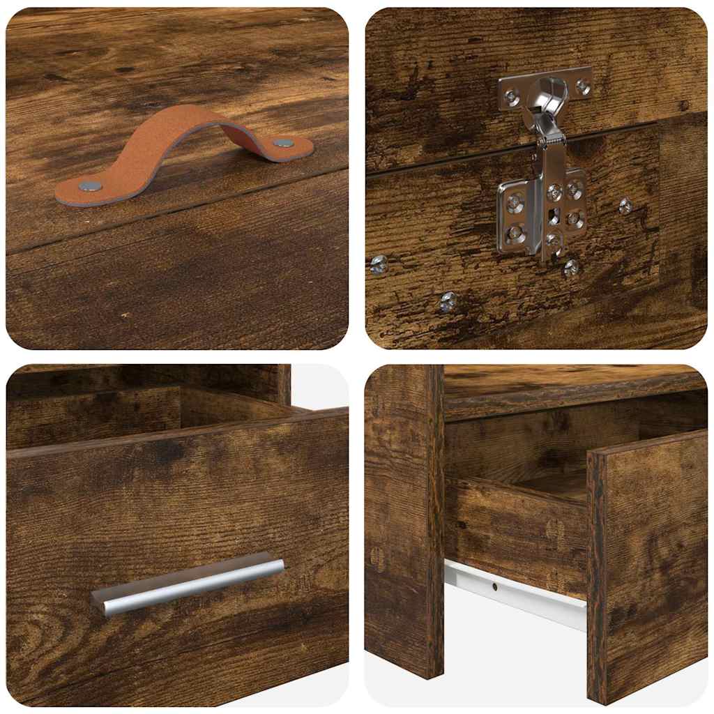 Σκελετός Κρεβατιού με κεφαλάρι Καπνιστό Δρύς 100 x 200 cm