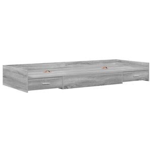 Σκελετός Κρεβατιού Γκρίζο Σονομα 80 x 200 cm Επεξεργασμένο Ξύλο