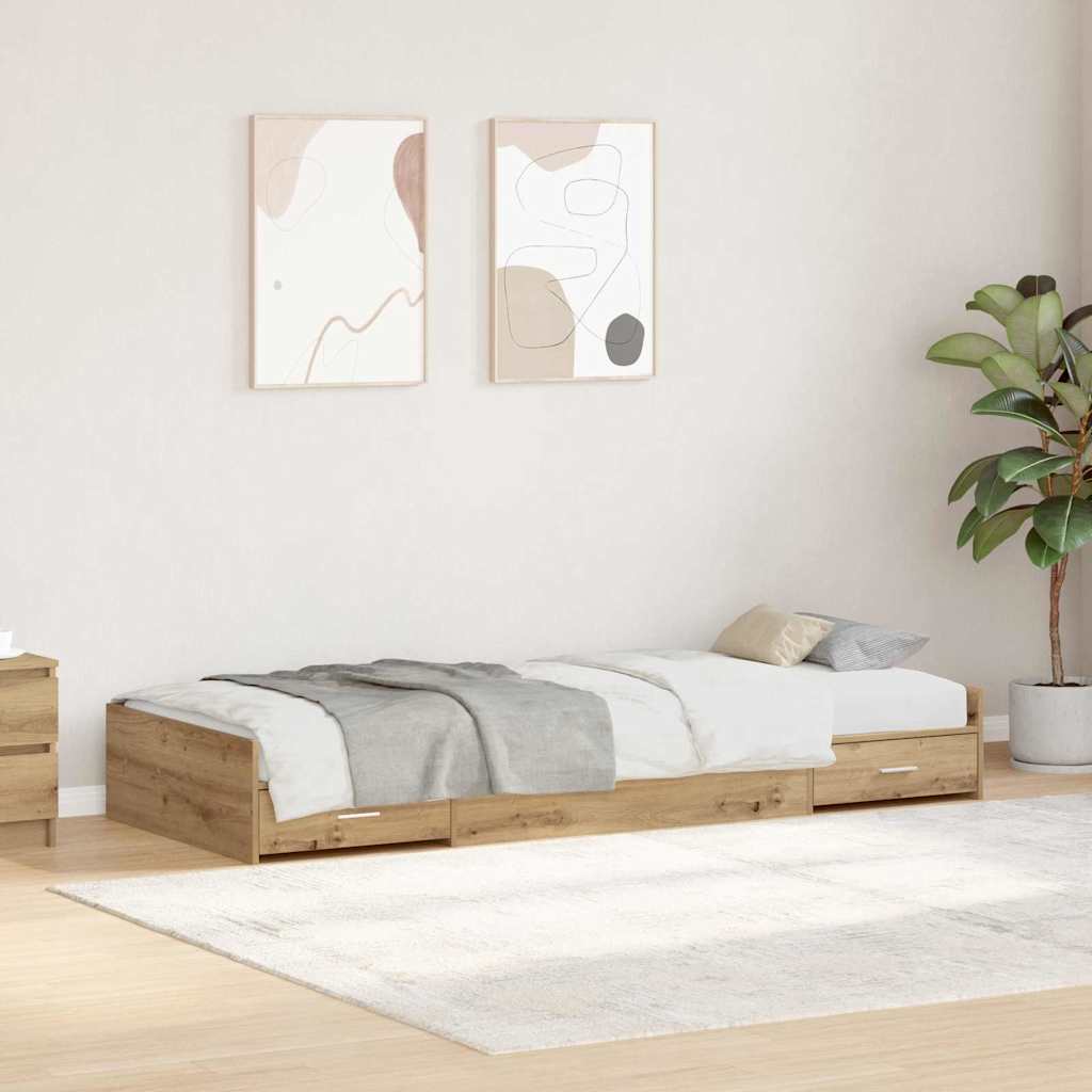 Σκελετός Κρεβατιού Artisan Oak 80 x 200 cm Επεξεργασμένο ξύλο