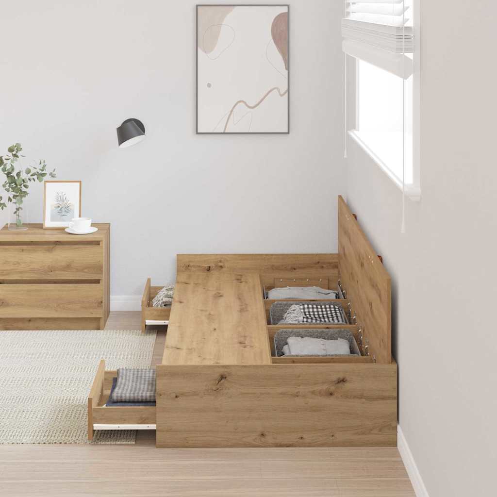 Σκελετός Κρεβατιού Artisan Oak 80 x 200 cm Επεξεργασμένο ξύλο