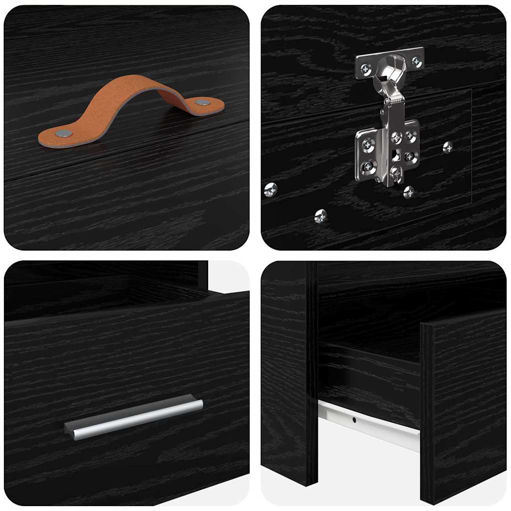 Σκελετός Κρεβατιού Μαύρη Οξυά 80 x 200 cm Επεξεργασμένο ξύλο