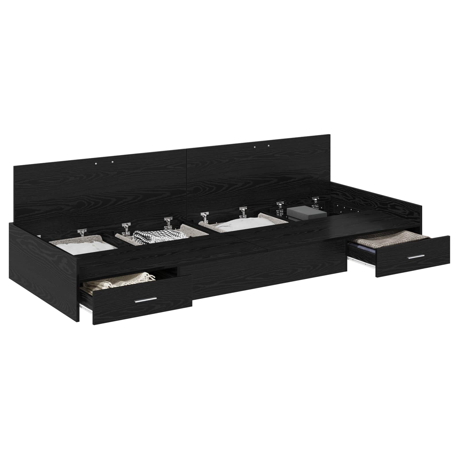 Σκελετός Κρεβατιού Μαύρη Οξυά 80 x 200 cm Επεξεργασμένο ξύλο