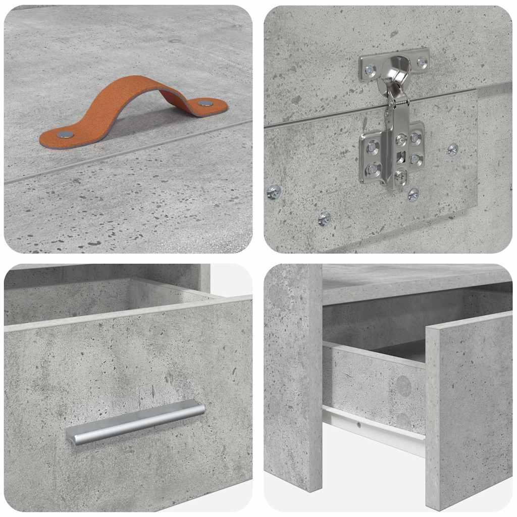 Σκελετός Κρεβατιού με κεφαλάρι Σκυρόδεμα Γκρι 80 x 200 cm