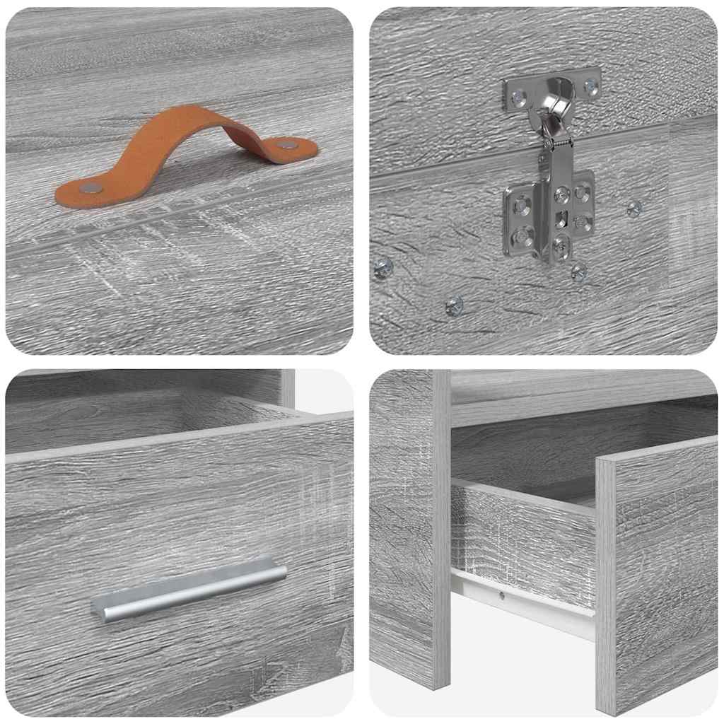 Σκελετός Κρεβατιού Γκρίζο Σονομα 90 x 190 cm Επεξεργασμένο ξύλο