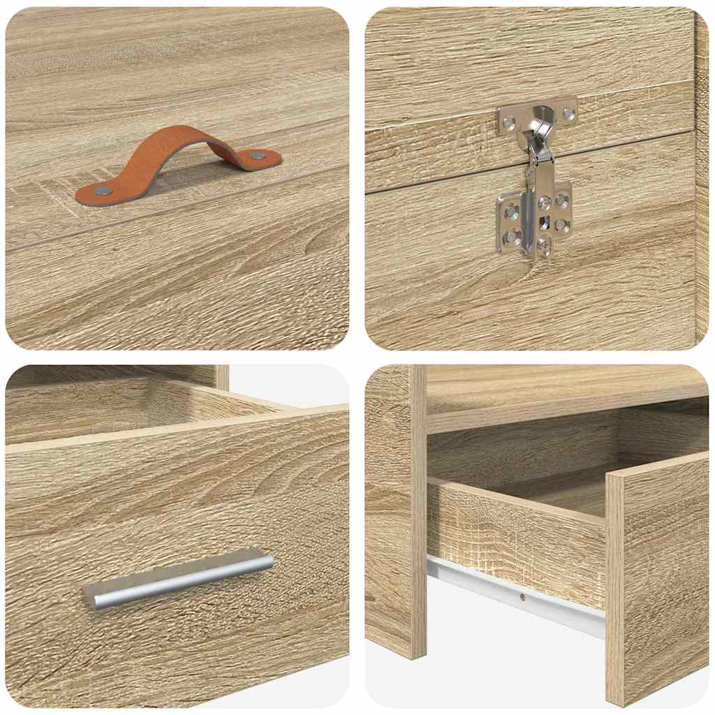 Κρεβάτι με αποθηκευτικό χώρο Δρύς Sonoma 200 x 200 cm - Pakobazaar