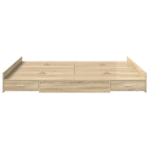 Κρεβάτι με αποθηκευτικό χώρο Δρύς Sonoma 200 x 200 cm - Pakobazaar