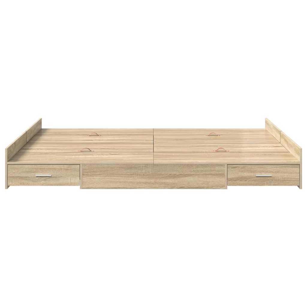 Κρεβάτι με αποθηκευτικό χώρο Δρύς Sonoma 150 x 200 cm