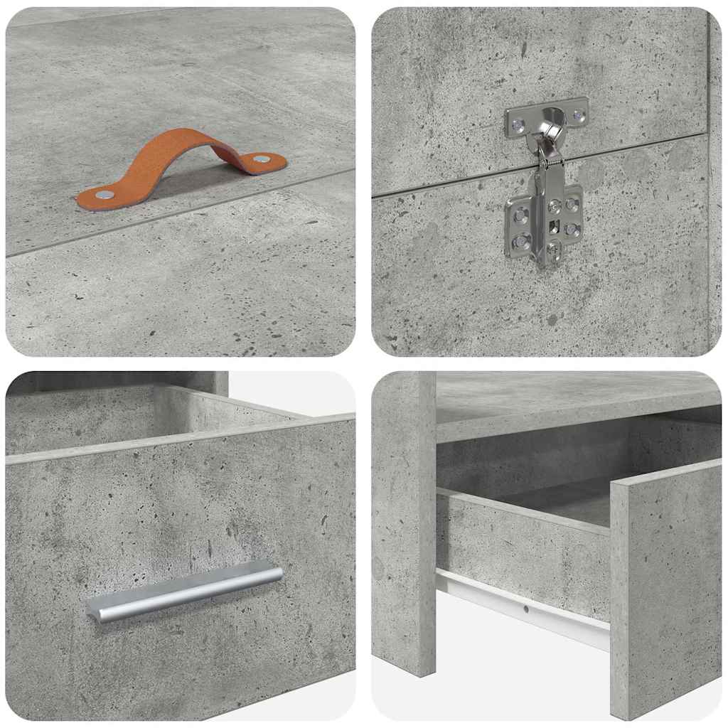 Κρεβάτι με αποθηκευτικό χώρο Σκυρόδεμα Γκρι 140 x 200 cm